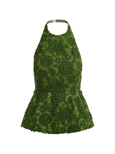  Essentiel Antwerp Floral Lace Halter Top - Green 