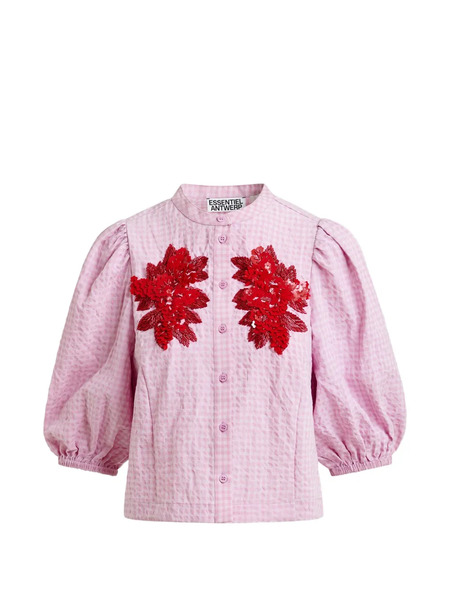  Essentiel Antwerp Floral-pattern Puffed-sleeve Shirt - Pink 