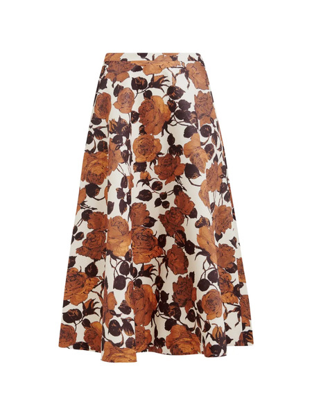  Essentiel Antwerp Floral-print A-line Midi Skirt - Neutrals 