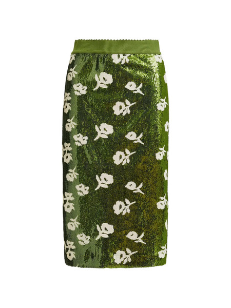  Essentiel Antwerp Floral-print Midi Skirt - Green 