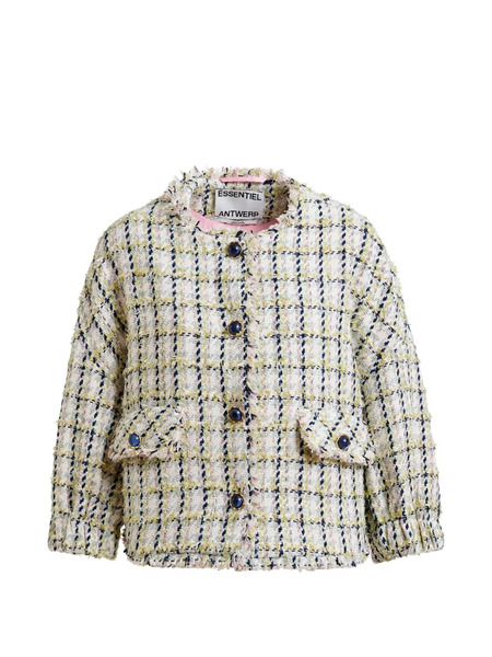  Essentiel Antwerp Frayed-trim Button-up Jacket - Neutrals 