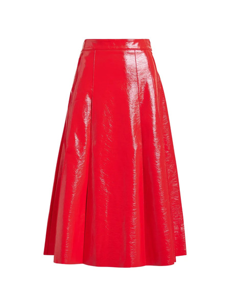  Essentiel Antwerp Leather A-line Midi Skirt - Red 