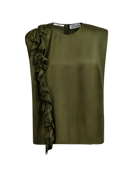  Essentiel Antwerp Ruffled Sleeveless Blouse - Green 