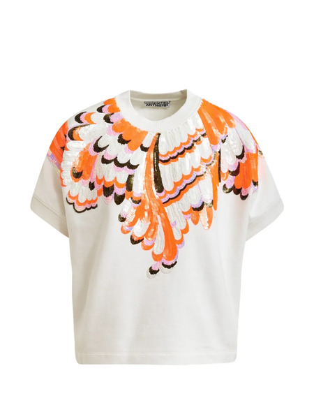  Essentiel Antwerp Sequined Peacock T-shirt - Neutrals 