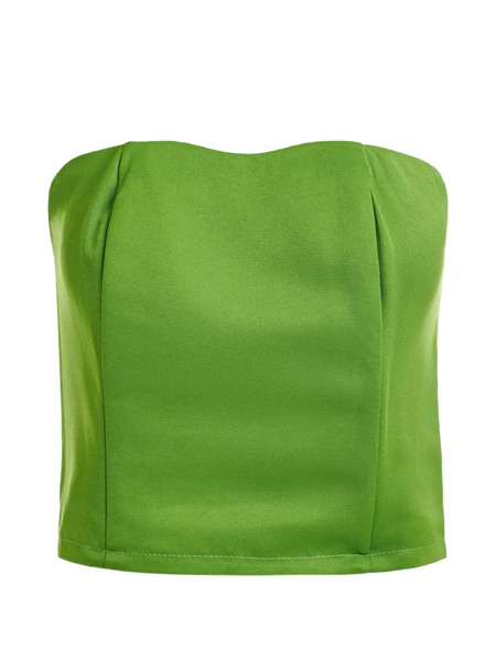  Essentiel Antwerp Smocked-back Tube Top - Green 