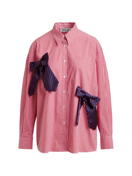  Essentiel Antwerp Striped Bow-appliqué Shirt - Red 