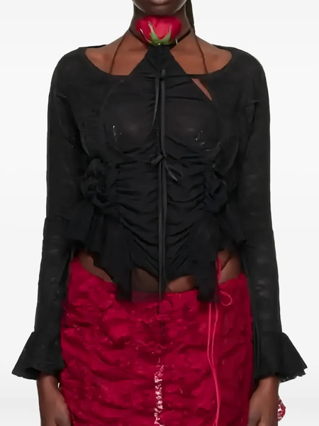  Ester Manas Ruffled Cardigan - Black 