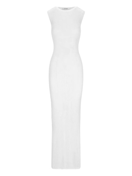  Ether Tiaki Side-slit Ribbed Maxi Dress - White 