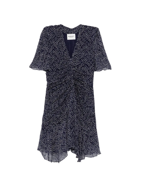  Etoile Vivienne Printed V-neck Mini Dress - Blue 