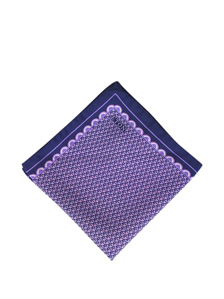  Eton Patterned Pocket Square - Purple 