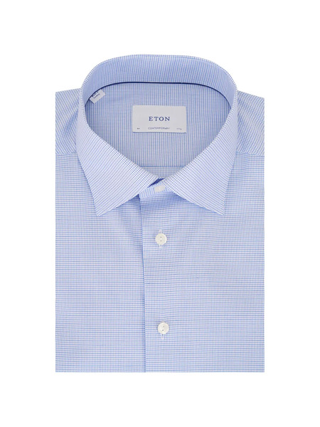  Eton Patterned Shirt - Blue 