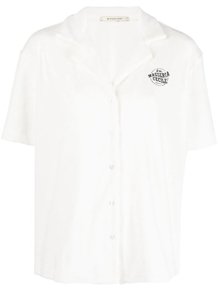  être Cécile Embroidered-logo Short-sleeve Shirt - White 