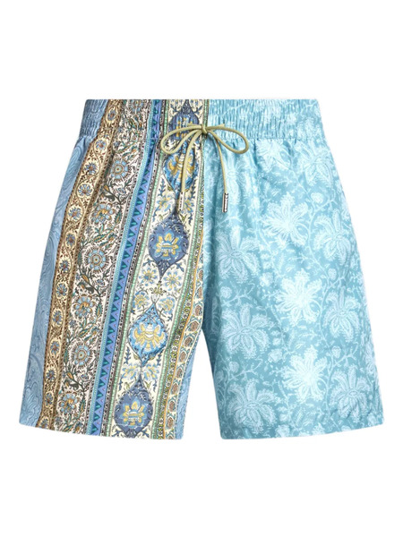  Etro Abstract-pattern Swim Shorts - Blue 