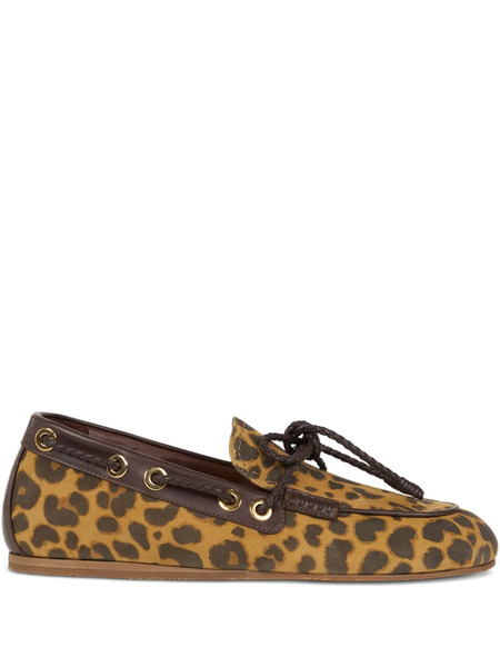  Etro Animal-print Loafers - Brown 