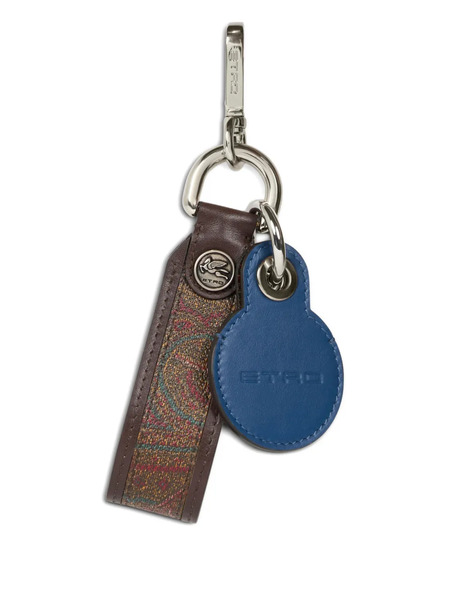  Etro Arnica Paisley-pattern Leather Keyrings - Blue 