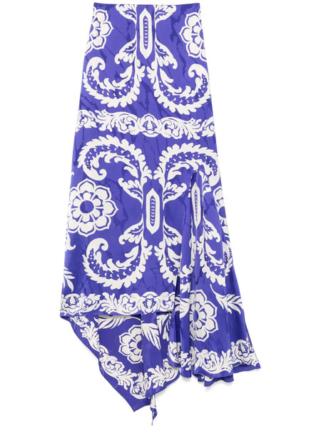  Etro Asymmetric Midi Skirt - Blue 