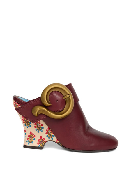  Etro Buckle Paisley Mules - Red 