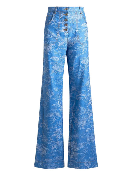  Etro Button-fastening Printed Jeans - Blue 