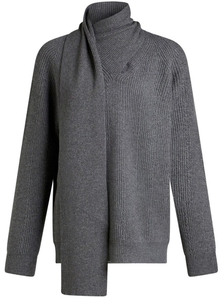  Etro Cashmere Scarf Sweater - Grey 