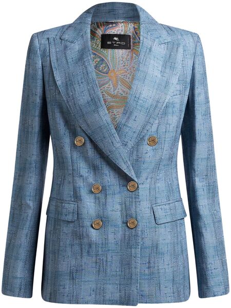  Etro Check Blazer - Blue 