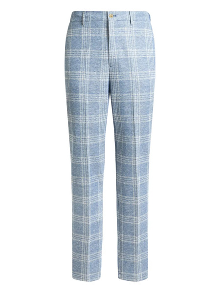  Etro Checked Chino Trousers - Blue 