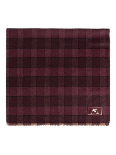 Etro Checked Wool Scarf - Red 