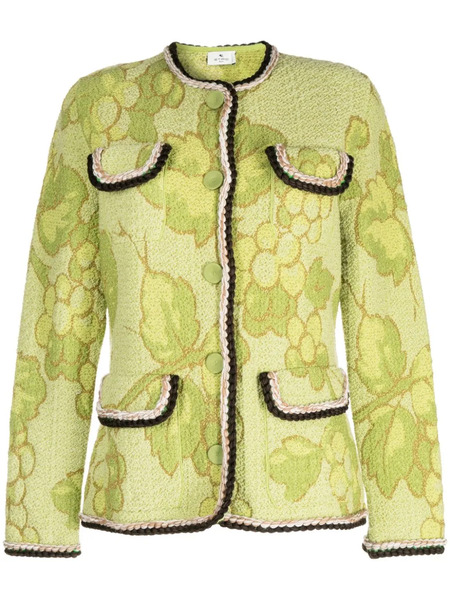  Etro Classic Button-up Tweed Jacket - Green 