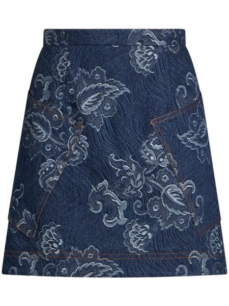  Etro Denim Mini Skirt - Blue 