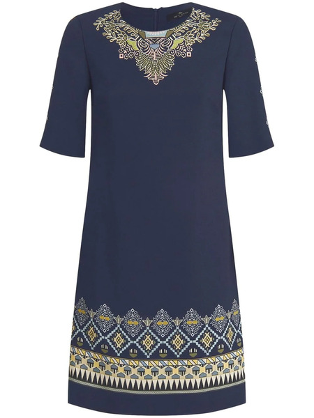  Etro Embroidered-design Short-sleeve Dress - Blue 