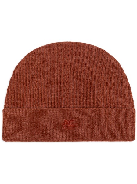  Etro Embroidered-logo Beanie - Orange 