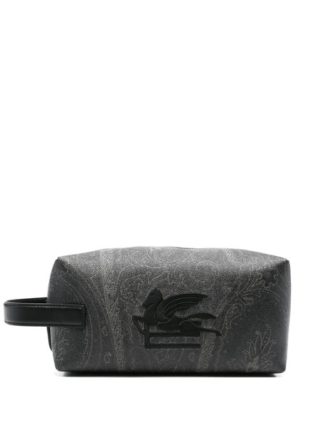  Etro Embroidered-logo Wash Bag - Grey 
