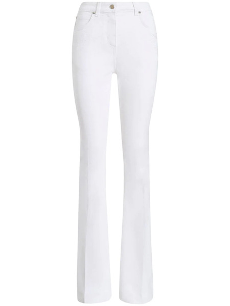  Etro Embroidered Straight-leg Jeans - White 