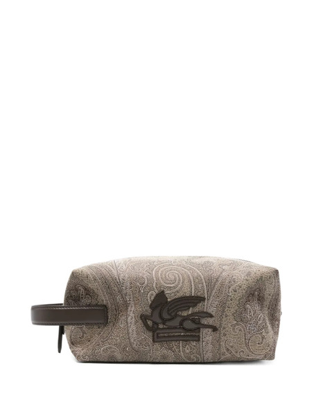 Etro Essential Paisley Jacquard Wash Bag - Brown 