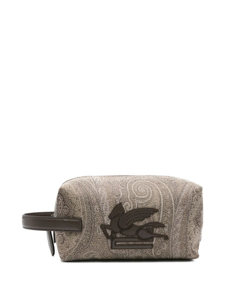  Etro Essential Paisley Jacquard Wash Bag - Brown 