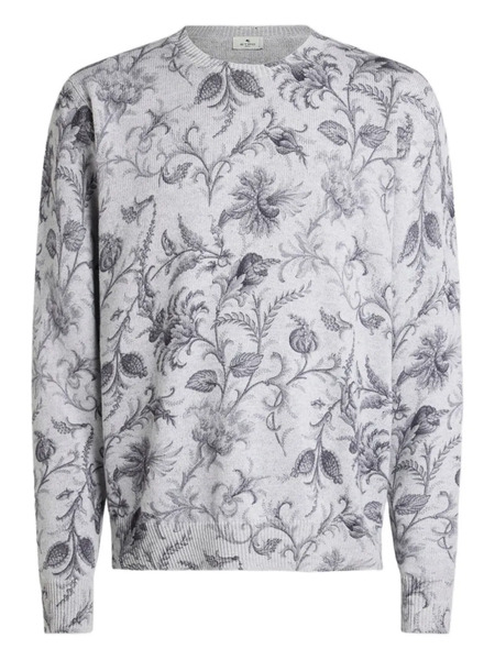  Etro Flora- Motif Sweater - Grey 