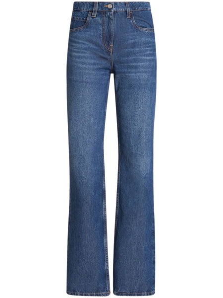  Etro Floral-embroidered High-waist Jeans - Blue 