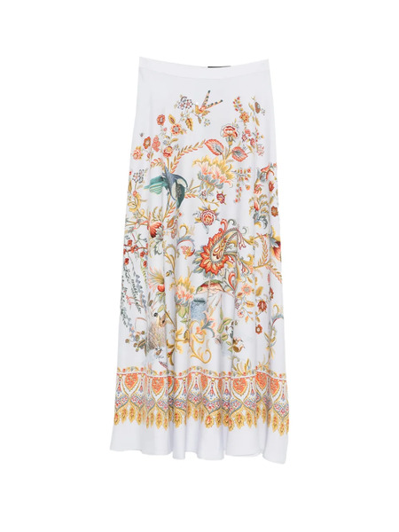  Etro Floral Half-circle Maxi Skirt - Blue 