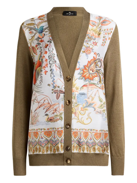  Etro Floral Insert Cardigan - Brown 