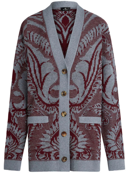  Etro Floral Jacquard-knitted Cardigan - Blue 