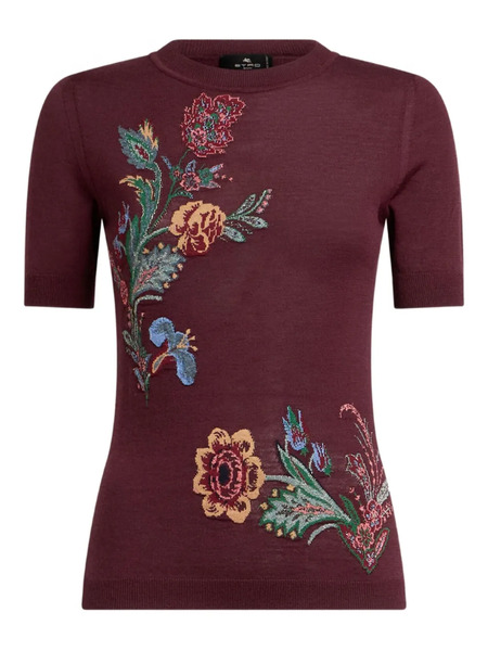  Etro Floral-jacquard Top - Red 