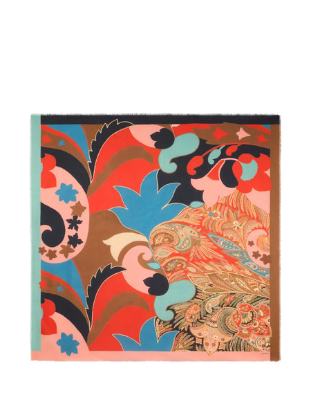  Etro Floral Paisley Jacquard Scarf - Neutrals 