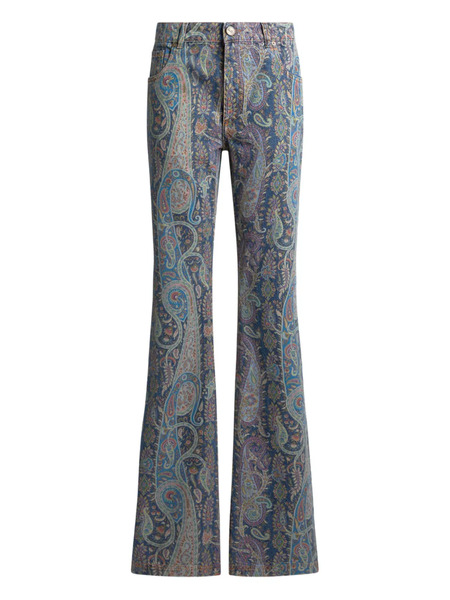  Etro Floral Paisley-motif Flared Jeans - Blue 