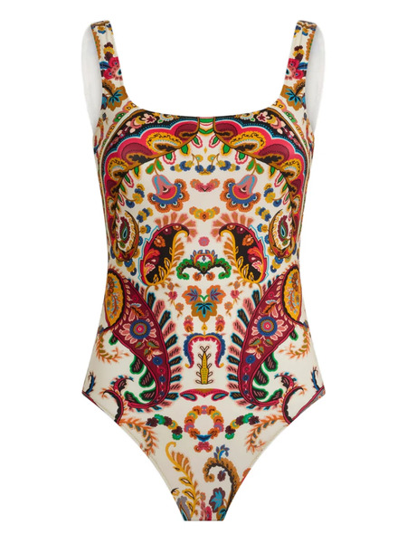  Etro Floral Paisley-motif Swimsuit - Neutrals 
