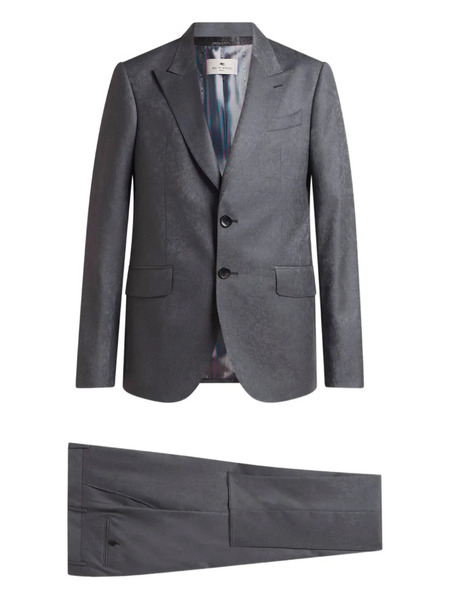  Etro Floral Paisley Single-breasted Suit - Grey 