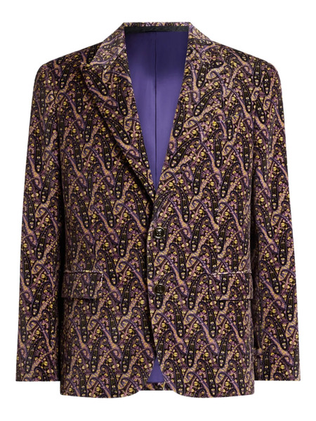  Etro Floral Paisley Velvet Jacket - Brown 