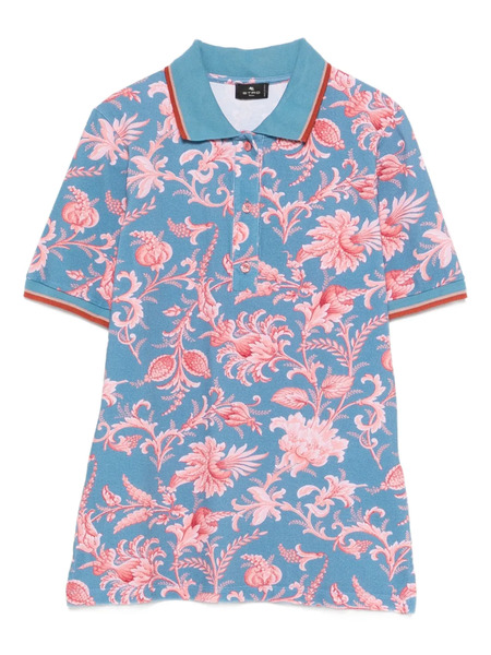  Etro Floral Polo Shirt - Blue 