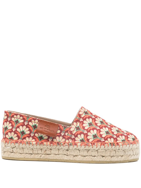  Etro Floral-print Espadrille - Red 