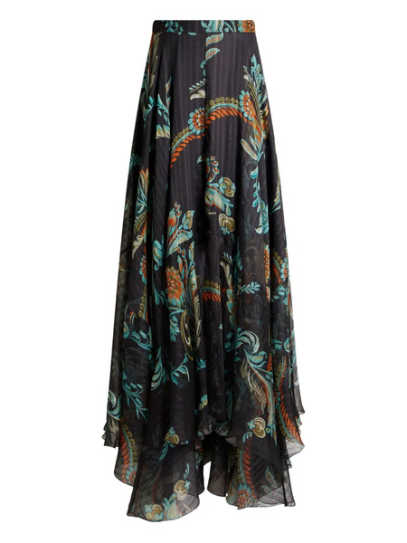  Etro Floral-print Maxi Skirt - Black 