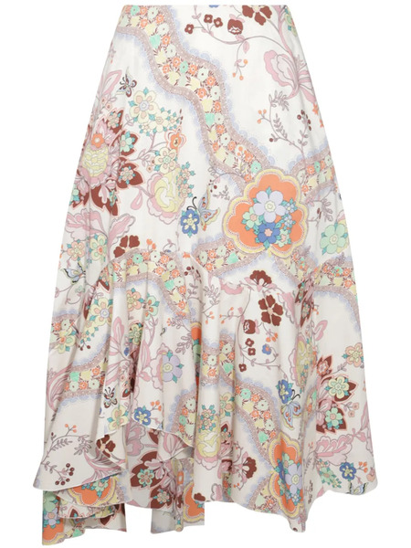  Etro Floral-print Midi Skirt - Pink 