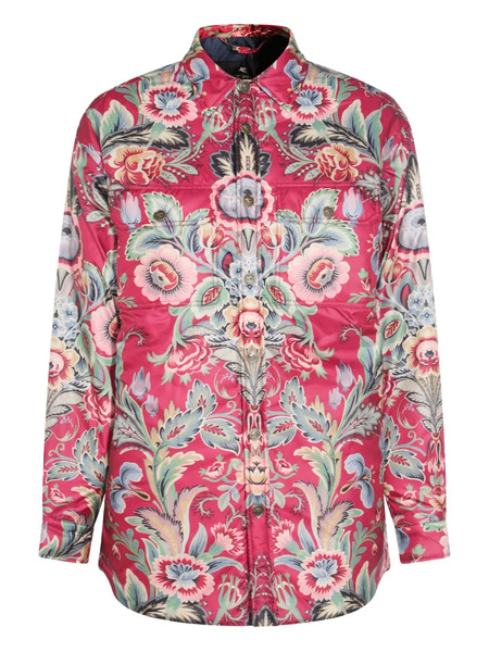 Etro Floral-print Shirt Coat - Red 